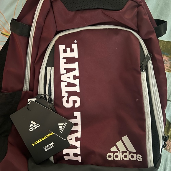 NWT Mississippi State- Adidas Burgundy Backpack with White Accents - Picture 1 of 3